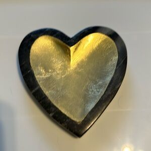 Mudpie gray marble foil heart tray new